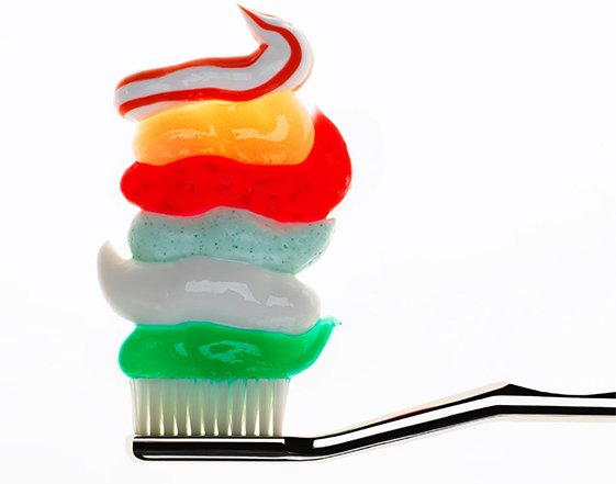 colourful toothpaste