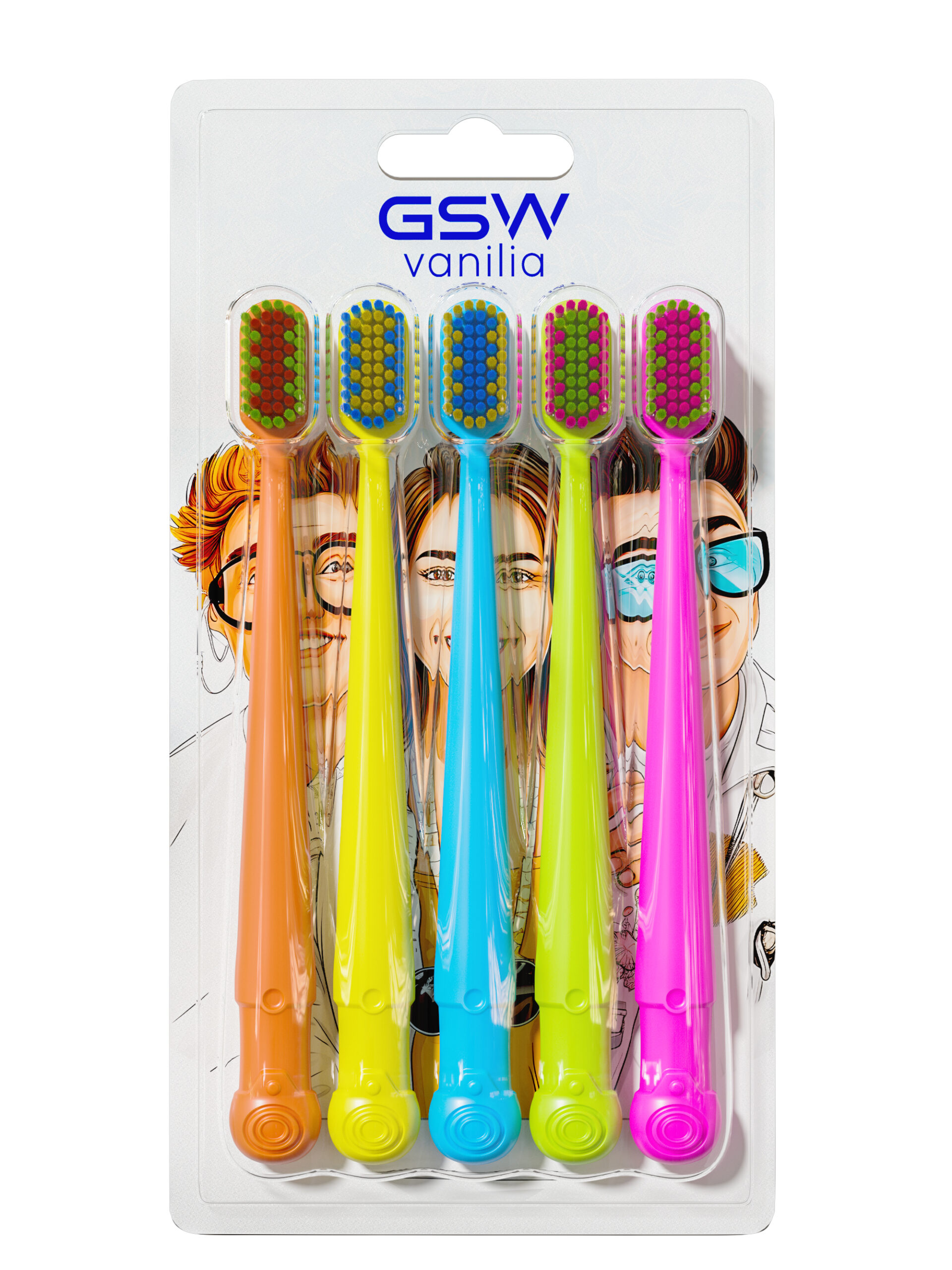 5-Pack Dual-Color Soft Toothbrush