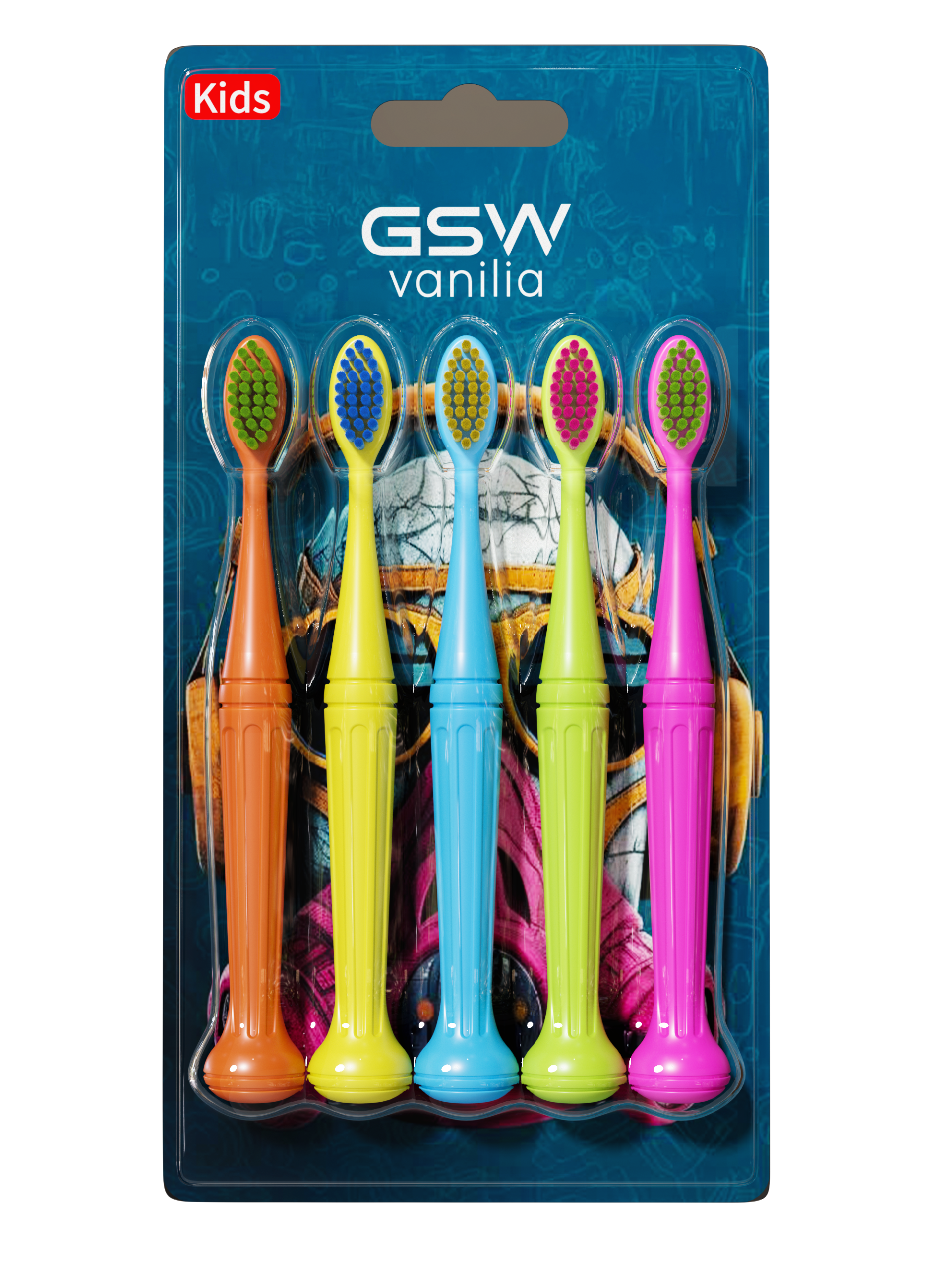 5 Color Kids Soft Toothbrush - Small Head, Gentle Bristles