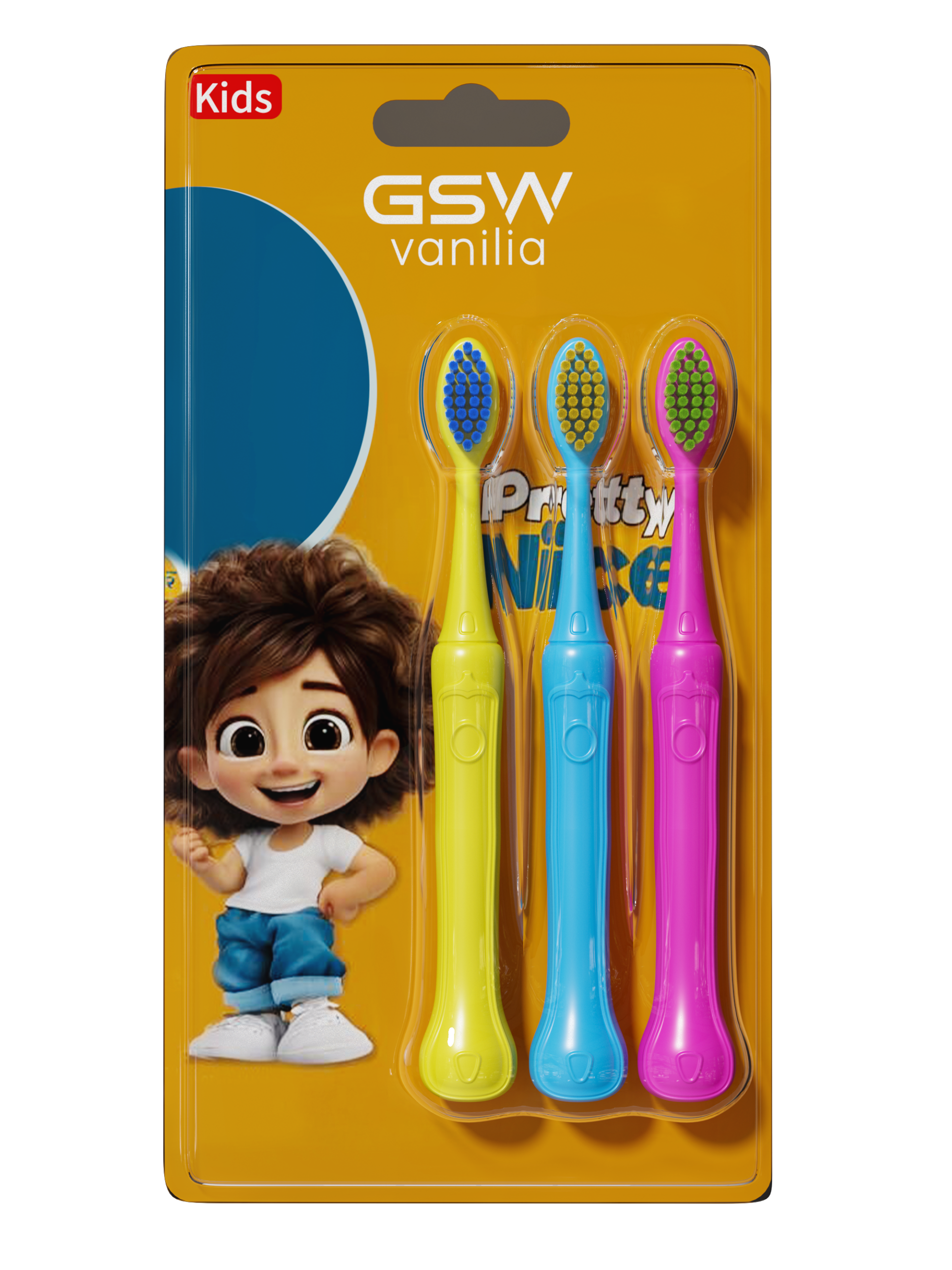 3 Pack Kids Soft Toothbrush - Small Head, Gentle Bristles