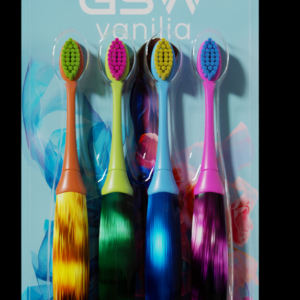Vibrant Kids' Toothbrush 4-Pack with Hanger