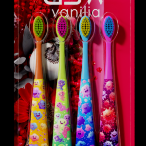 Extra Soft & Small Head Kids' Toothbrushes (4-Pack, Hanging Card)