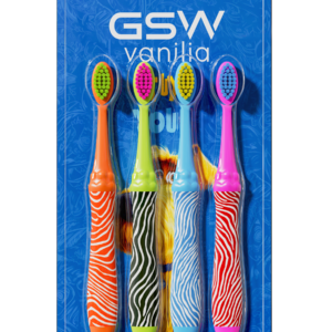 Pawprint Zebra-Stripe Kids' Toothbrush Set