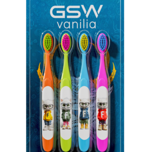 Flat-Grip Hoodie Kitten Kids' Toothbrush 4-Pack